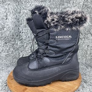 Lincoln Outfitters Winter Faux Fur Boots Black Waterproof
